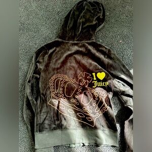 Juicy couture black hoodie velvet tracksuit sweatshirt.
